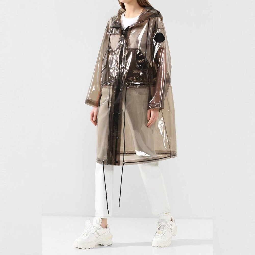 Moncler Acajou Black PVC Long Parka